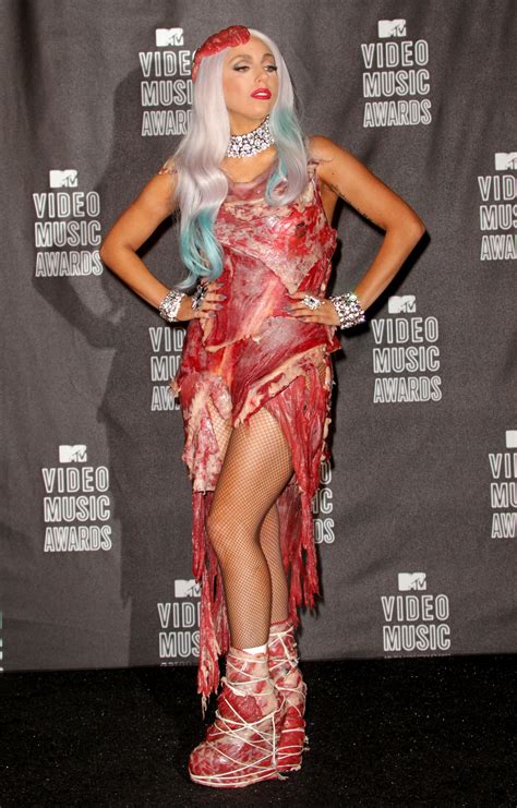 lady gaga meat outfit
